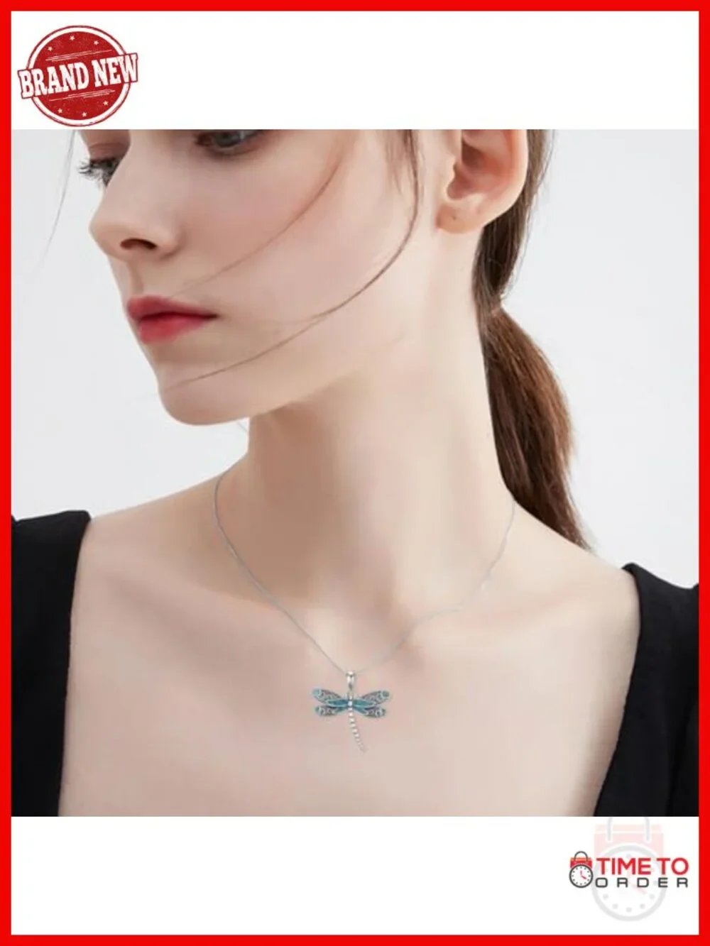 925 Sterling Silver Dragonfly Pendant Necklace Jewelry